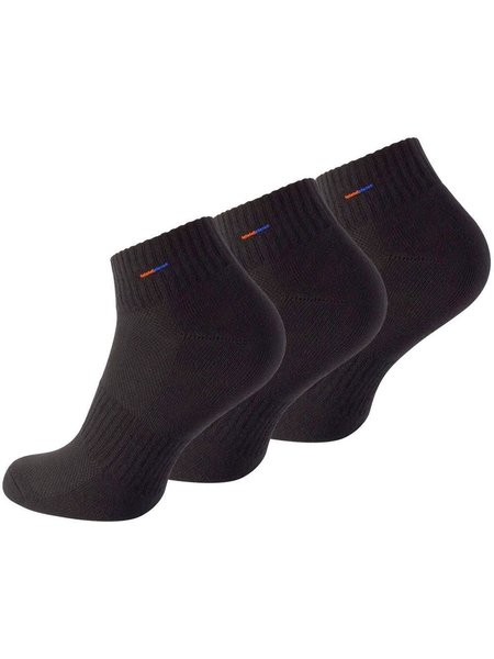 Sport de courtes chaussettes avec la semelle de tissu éponge dans Premium la qualité 3 paires Noir 35/38