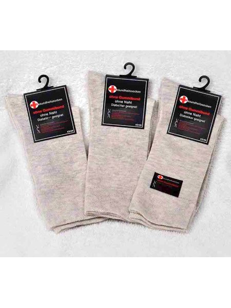 Health socks diabetic without elastic alliance without seam Beige 43/46 12 pairs