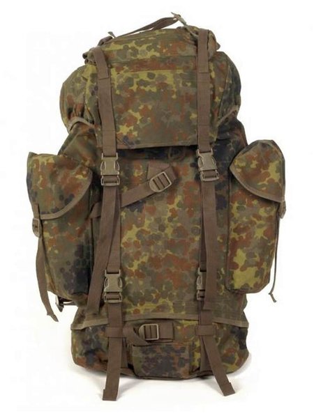 Original el ejército de la República Federal Kampfrucksack Gross 65 l flecktarn