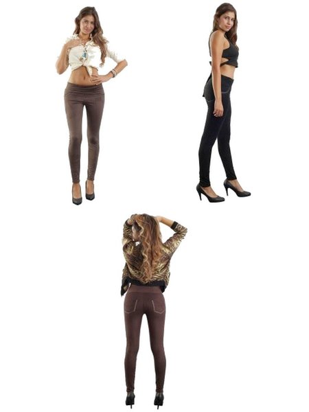 Modern Leggins in the Nubuk leather look style Venice Black SEE