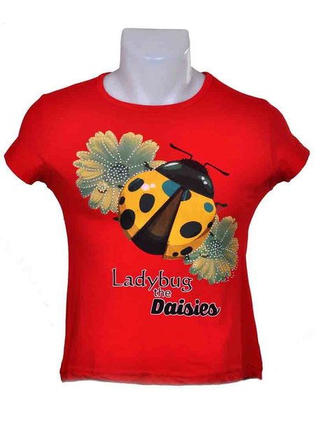 Girls T-shirt ladys bug 8-9 years