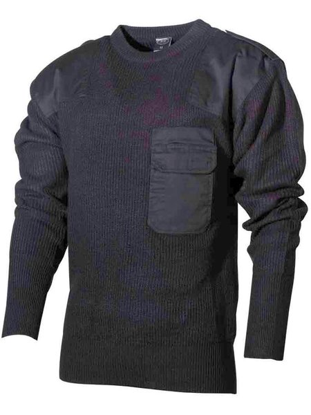 The armed forces pullover with breast pocket black 52