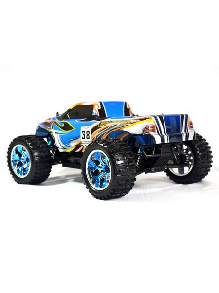 RC Monster truck brontosaurus HSP per 1 1:10 Brushless with LiPo + 2.4Ghz blue