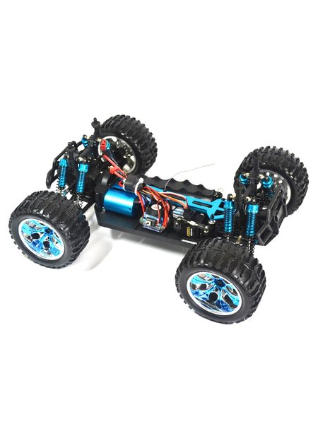 RC Monster truck brontosaurus HSP per 1 1:10 Brushless with LiPo + 2.4Ghz blue