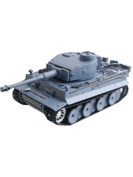 RC Tank German tiger I Heng Long 1:16 grey, Rauch&Sound+Metallgetriebe and 2.4Ghz