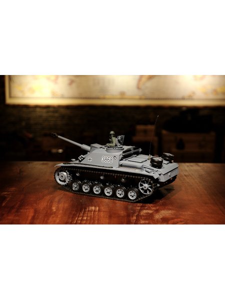 RC Tank headstrong mg shooter III - Stug 3 Heng Long 1:16 grey, Rauch&Sound - with 2.4Ghz