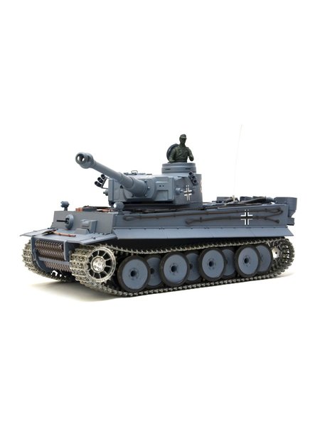 RC Tank Duitse tiger I Heng 1:16, lange grijze Rauch&Sound en afstandsbediening 2.4Ghz per model