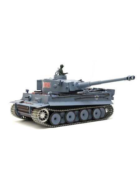 RC Tank German tiger I Heng Long 1:16 grey, Rauch&Sound and 2.4Ghz remote control per model