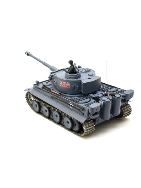 RC Tank German tiger I Heng Long 1:16 grey, Rauch&Sound and 2.4Ghz remote control per model