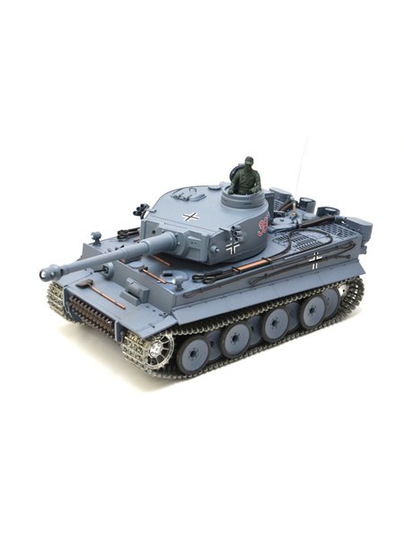 RC Tank Saksan Tiger Heng pitkä harmaa, 16 1 ja Rauch&Sound 2,4Ghz kaukosäädin mallia kohden