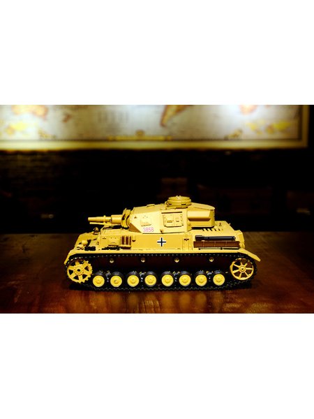 Tank RC chariot IV Ausf. F-1 lange grijze Heng 1:16 met rook en gezond en afstandsbediening 2.4Ghz
