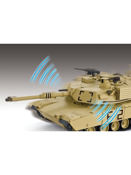 RC Coraza M1A2 de Abrams 1:16 Heng Long-Rauch&Sound + a caixa de mudanças de metal e 2,4Ghz