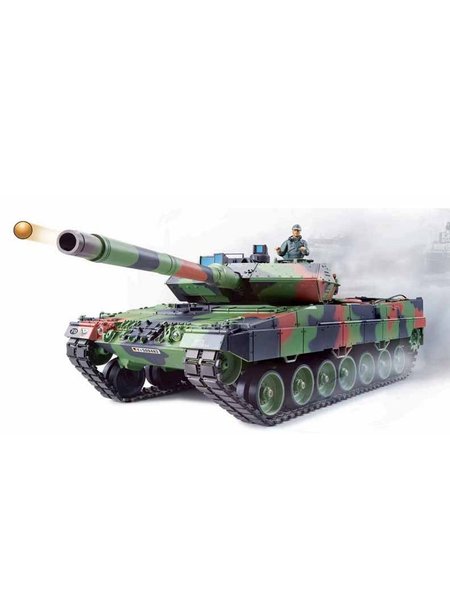 RC Panzer German Leopard 2A6 Heng Long 1:16 mit Rauch&Sound und Metallgetriebe -2,4Ghz
