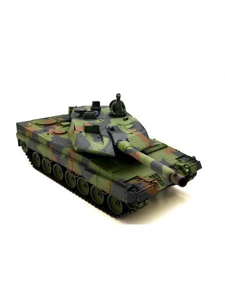 Tank RC Duitse leopard 2A6 Lang met Heng 1:16 Rauch&Sound en metaal gear-2.4Ghz