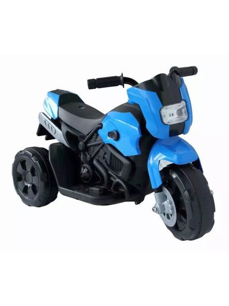 Veículo de meninos a motocicleta de meninos elétrica - o azul de triciclo