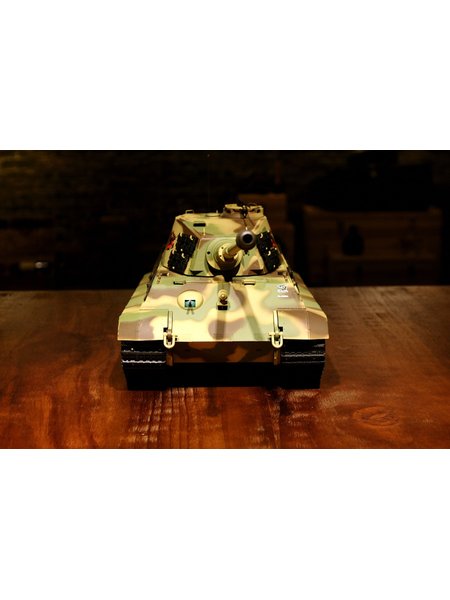 RC Tank van Duitse Bengaalse tijgers - Henschelturm Heng 1:16 lang met geluid, rook en metal gear 2.4Ghz-Upgraded versie +