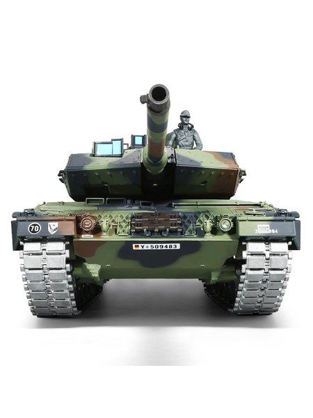 RC Cuirasse German le léopard 2A6 Heng Long 1:16 avec R&S, mécanisme de métal et chaînes de métal-2,4Ghz PAR