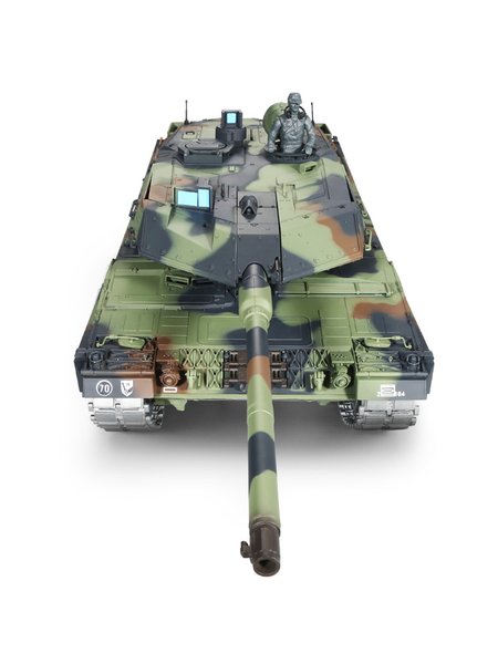 RC Panzer German Leopard 2A6 Heng Long 1:16 mit R&S, Metallgetriebe und Metallketten -2,4Ghz -PRO