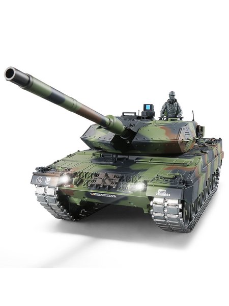 RC Tank German leopard 2A6 Heng Long 1:16 with R&S, metal gear and metal chains-2,4Ghz PER