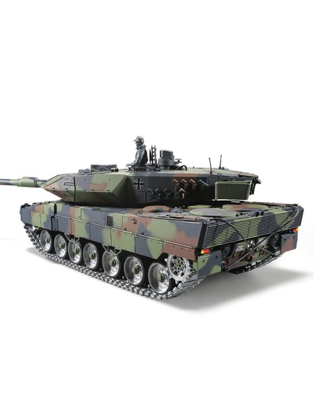 Tank RC Duitse leopard 2A6 lang Heng 1:16 R&S, met metal gear en metal PER chains-2.4Ghz