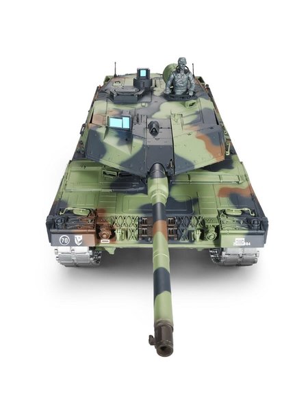 Tank RC Duitse leopard 2A6 lang Heng 1:16 R&S, met metal gear en metal PER chains-2.4Ghz