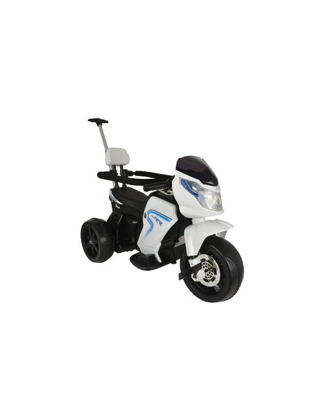 Elektro child motorcycle 108 - tricycle with Schiebestange and pedals - white