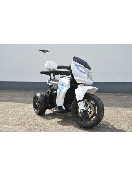 Elektro kind 108 motor - driewieler met pedalen Schiebestange en - wit