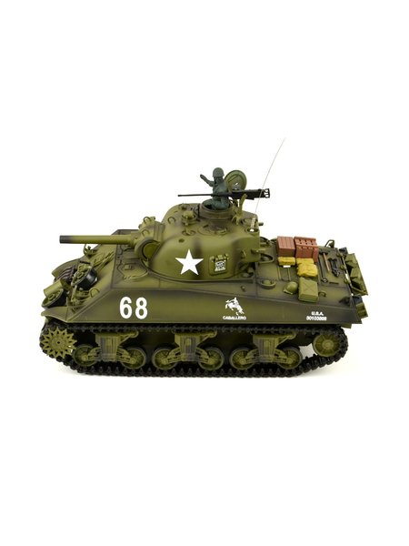 RC Cuirasse les Etats-Unis M4A3 Sherman Heng Long 1:16 avec Rauch&Sound+2,4Ghz Par modèle