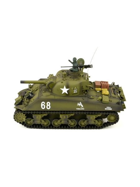RC Tank De VS M4A3 Sherman Lang met Heng 1:16 + Rauch&Sound 2.4Ghz per model