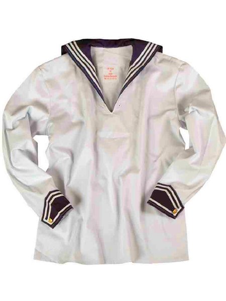 BW Camisa de marina el blanco con el cuello de marina la camisa de marinero 46