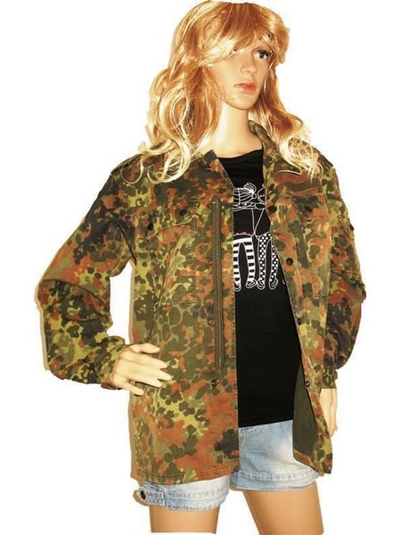 Military Army Camouflage Jacke Bundeswehr Blogger Hipster Khaki 34 36 38 XS S M