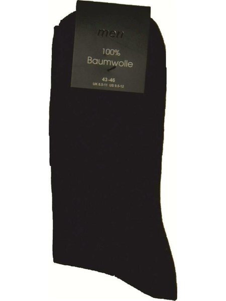 Socken Schwarz 100% Baumwolle  39-42 1 Paar