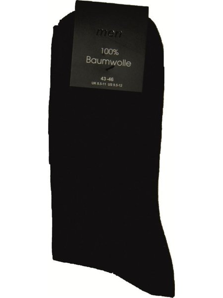 Calcetines Negro 100% de algodão 39-42 10 casais