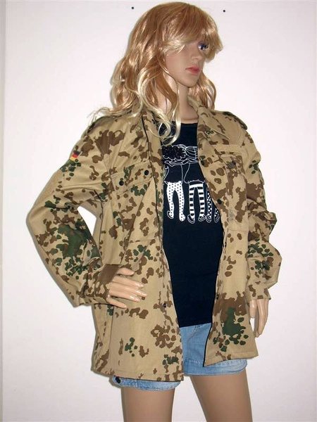 Three-day event Army Camouflage Trope jacket the armed forces of Blogger Hipster khaki 34 36 38 pages XS M 17
