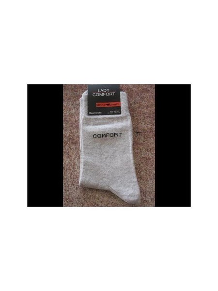 Damen Baumwoll Socken COMFORT Hellgrau 35-38 1 Paar