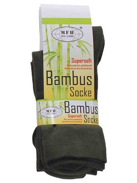 Calcetines o bambú o oliva 3-ou pacote