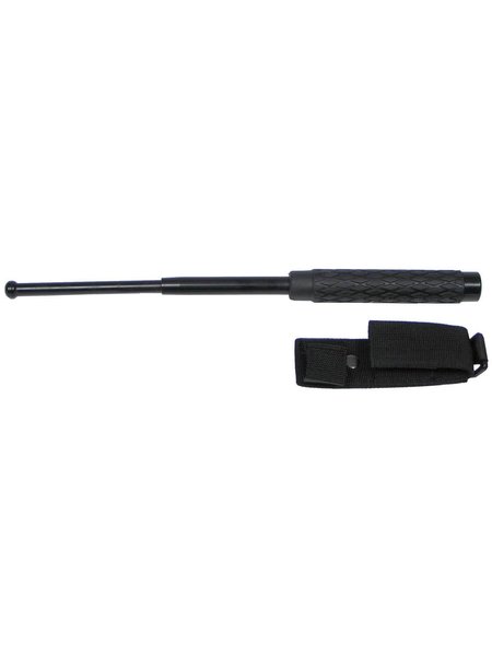 Metal truncheon, extendable, black, with nylon case, briefly without