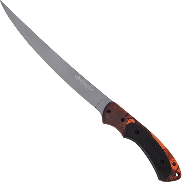 Filetiermesser Griff orange/camo