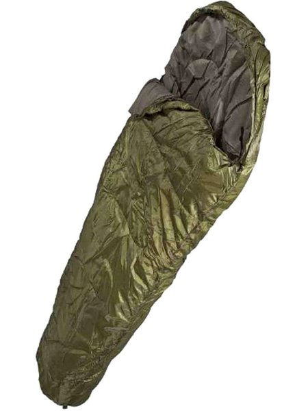 Saco de dormir de momia de 2 capas (460 g / m²) con bolsa oliva
