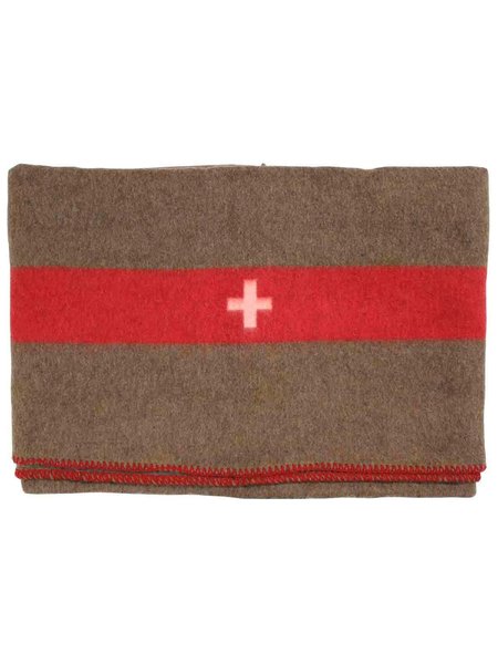 Coperta di lana coperta dell&#39;esercito svizzero marrone 150 x 200 cm