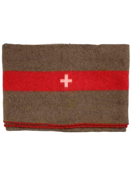 Manta militar suiza manta de lana marrón 150 x 200 cm