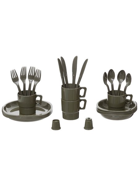 Camping plastic dishes cutlery