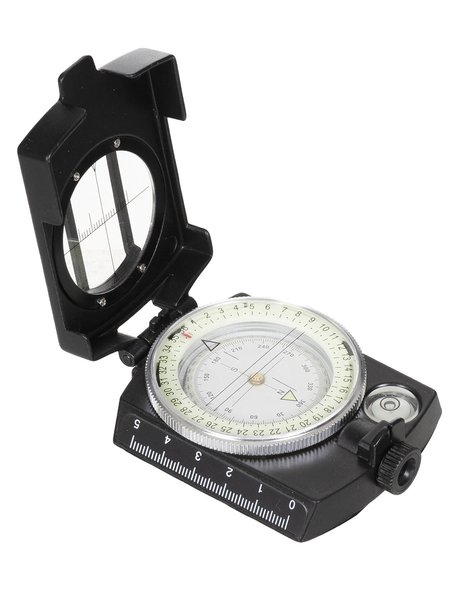 Kompas precisie met metalen kist apparatuur