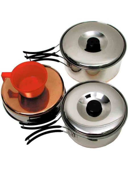 Camping cookware large stainless steel