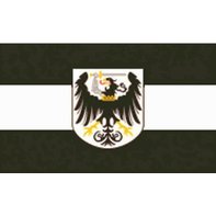 Bandiera la Prusia di Ovest con lo scudo 90 x 150 cm