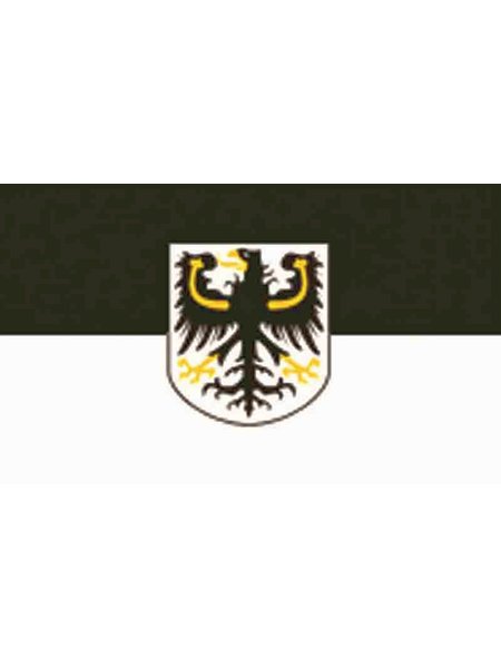 Bandiera la Prusia orientale con lo scudo 90 x 150 cm