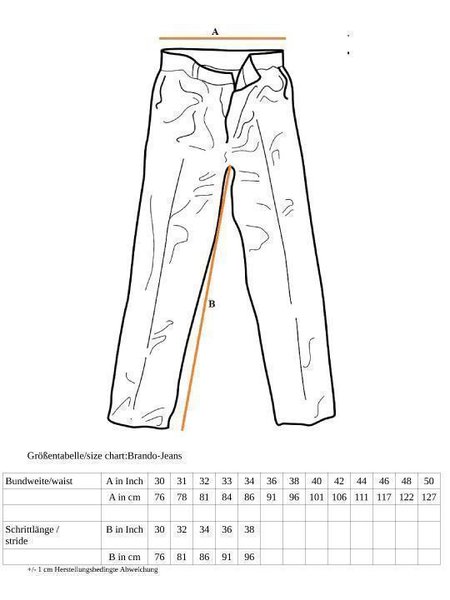 BRANDO Sella Breitcord pantaloni alla carota Albany W30 L30