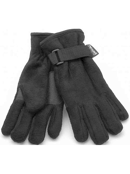Fleece vingerhandschoenen met thinsulate voering en trimmen zwart S