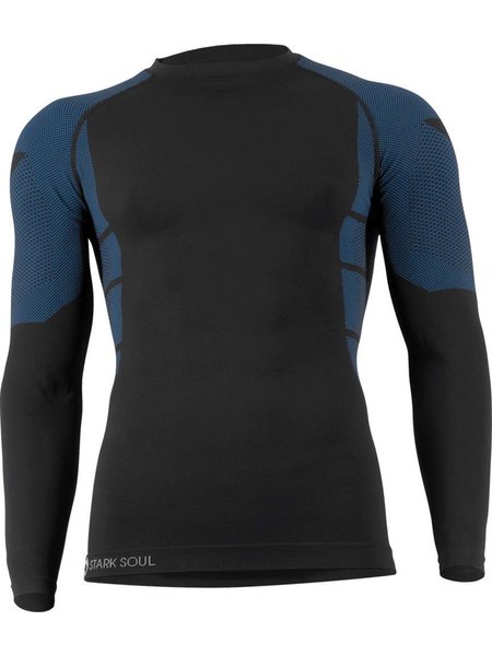Functioneel Thermo Ondergoed Zwart-Blauw Thermo Shirt S/M