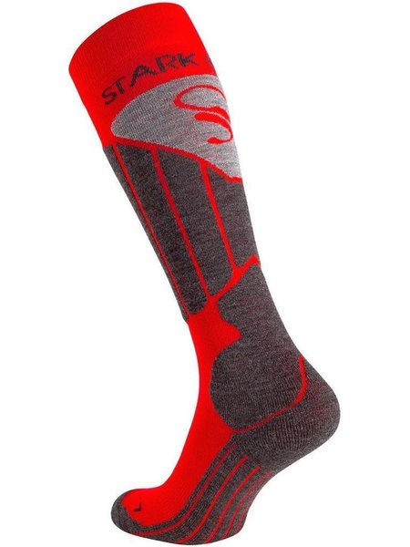 Winter sports knee socks with wool red 35-38